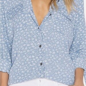 Splendid Light Blue Floral Button Down Shirt